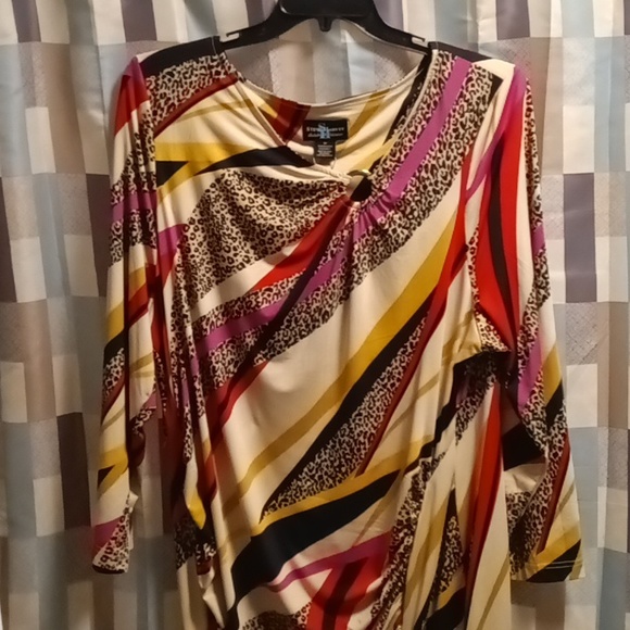 FINAL PRICE NWT Steve Harvey multi-colored striped animal print dress 3X - Picture 7 of 10